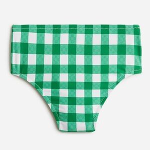 NWT 3x J Crew High Rise Full Coverage Bikini Bottom in Gingham Green & White